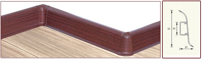 Плинтус "Идеал" пластиковый Комфорт Дуб (2500*22*55 мм) — купить в Омске