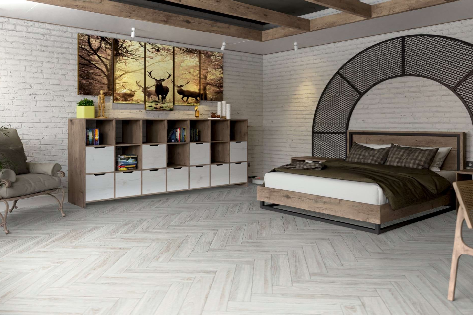 Инженерный паркет «Damy Floor» Ванильный (укладка елочкой) — купить в Омске