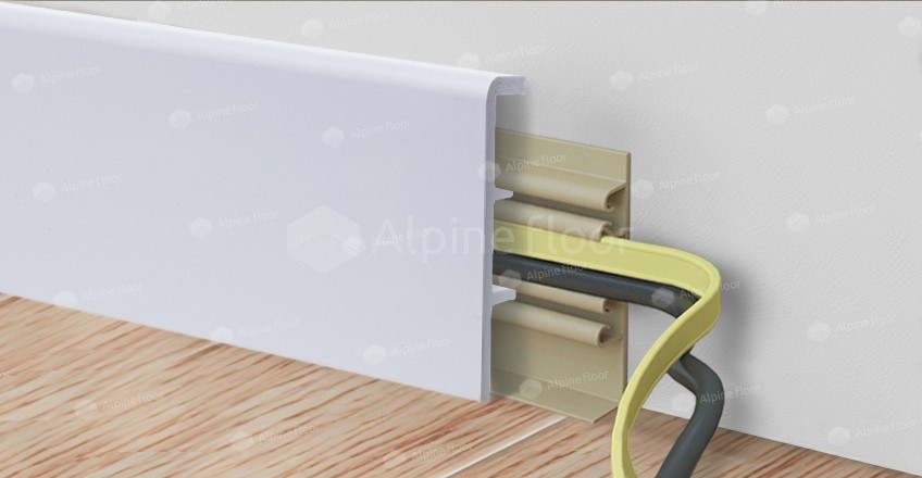 Напольный плинтус Rico Concept 80 Белый (2200*20*80 мм) — купить в Омске