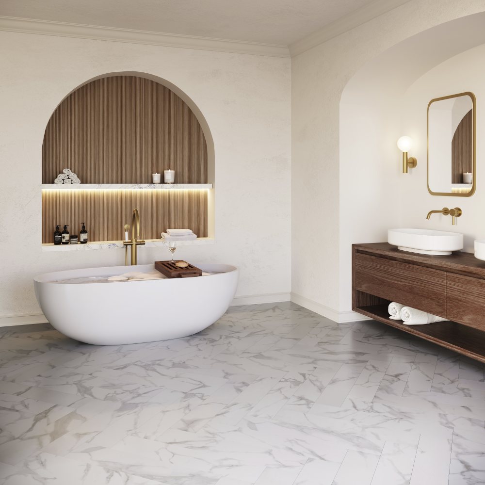 Кварцвиниловая плитка "Invictus" Pure Marble Snowflake (749*150*2,5мм) — купить в Омске