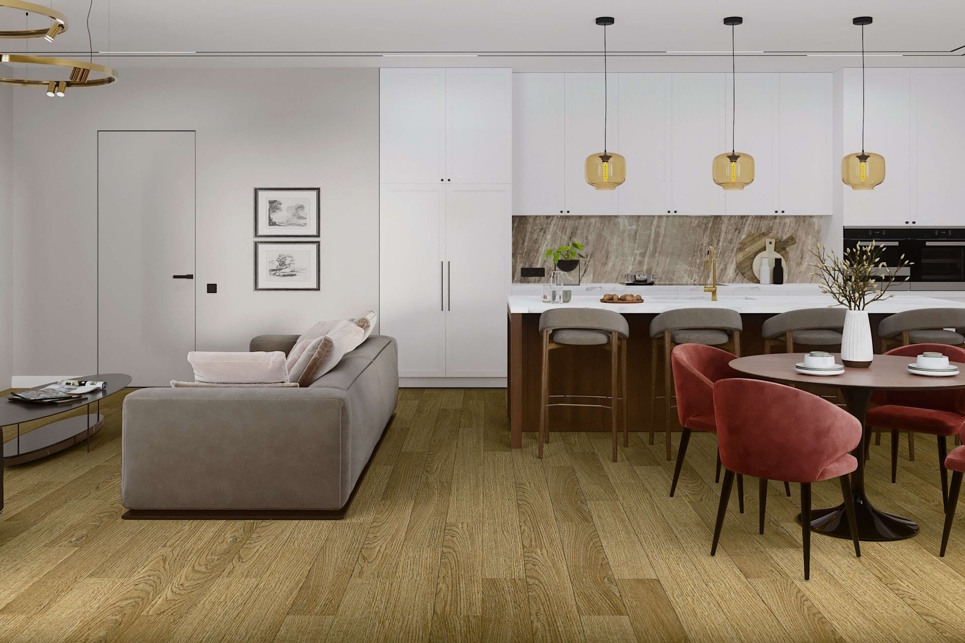 SPC ламинат «Damy Floor» Дуб Золотой (1220*180*4 мм) — купить в Омске