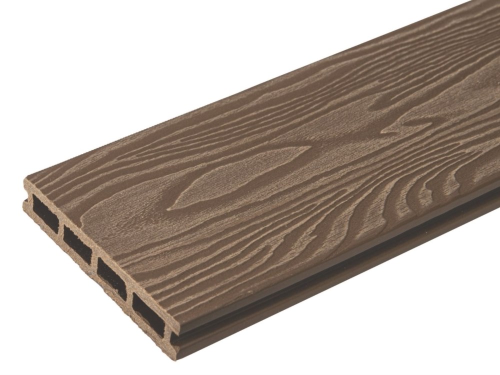 Террасная доска орех TalverWood 150*25мм 3D текстура дерева брашинг — купить в Омске