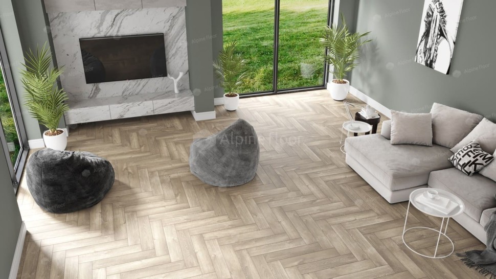 Виниловая плитка "Alpine Floor" Parquet LVT Дуб Натуральный Отбеленный (590*118*2,5 мм) — купить в Омске