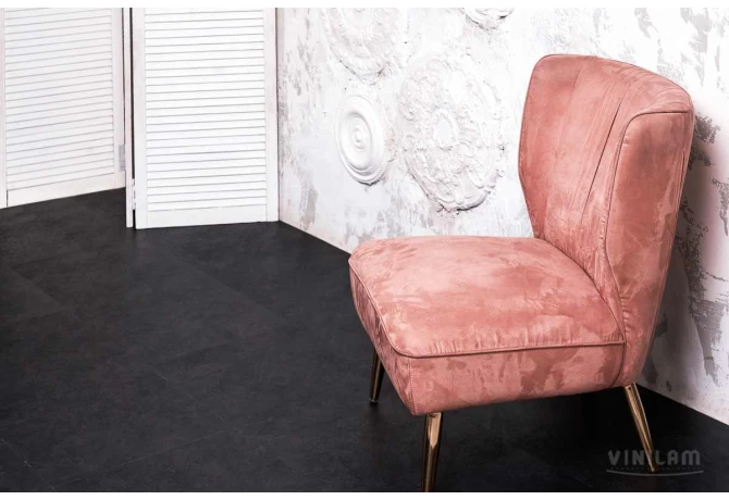 Кварц-винил Сланцевый Чёрный (950*480*2,5 мм) — купить в Омске