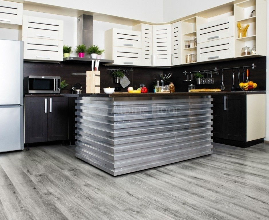 Замковая ПВХ плитка "Alpine Floor" Ясень Серый  (1220*183*4мм) — купить в Омске