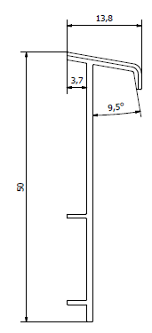 Плинтус для ковролина "Korner" Listwa графит (2500*13,8*50 мм) — купить в Омске