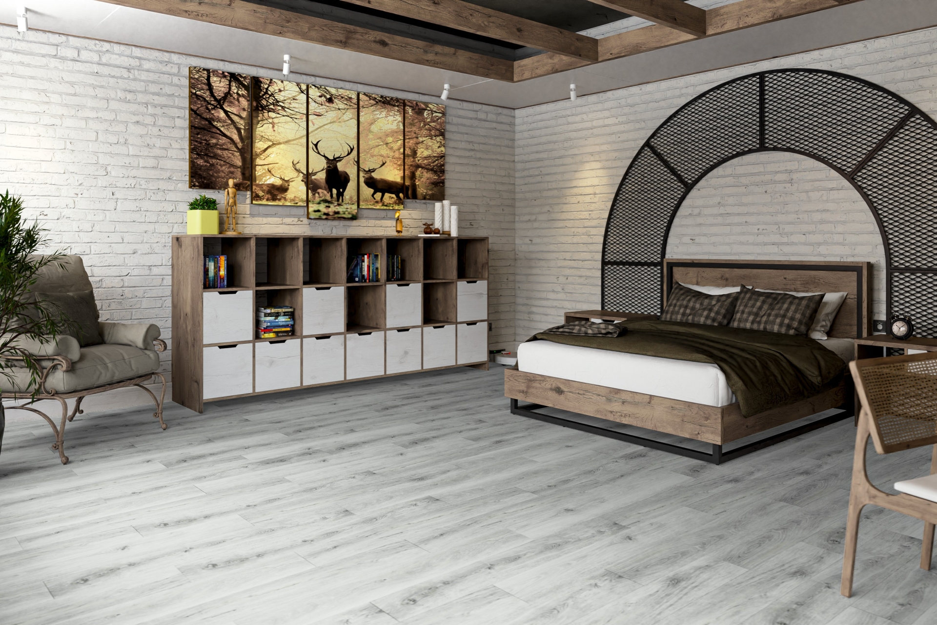 SPC ламинат «Damy Floor» Дуб Альпийский (1220*180*4 мм) — купить в Омске