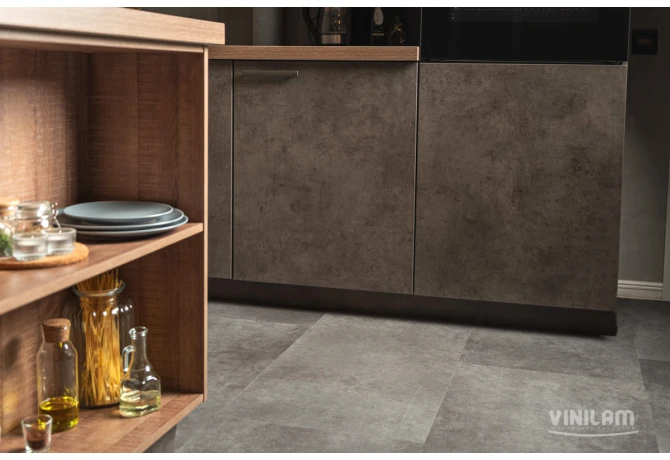 Кварц-винил Цемент Стальной (950*475*2,5 мм) — купить в Омске