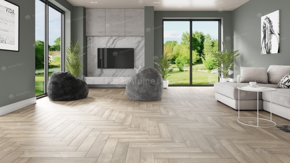 Виниловая плитка "Alpine Floor" Parquet LVT Дуб Натуральный Отбеленный (590*118*2,5 мм) — купить в Омске