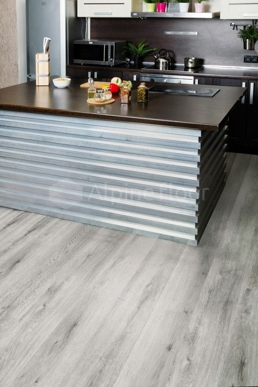 Замковая ПВХ плитка "Alpine Floor" Ясень Серый  (1220*183*4мм) — купить в Омске