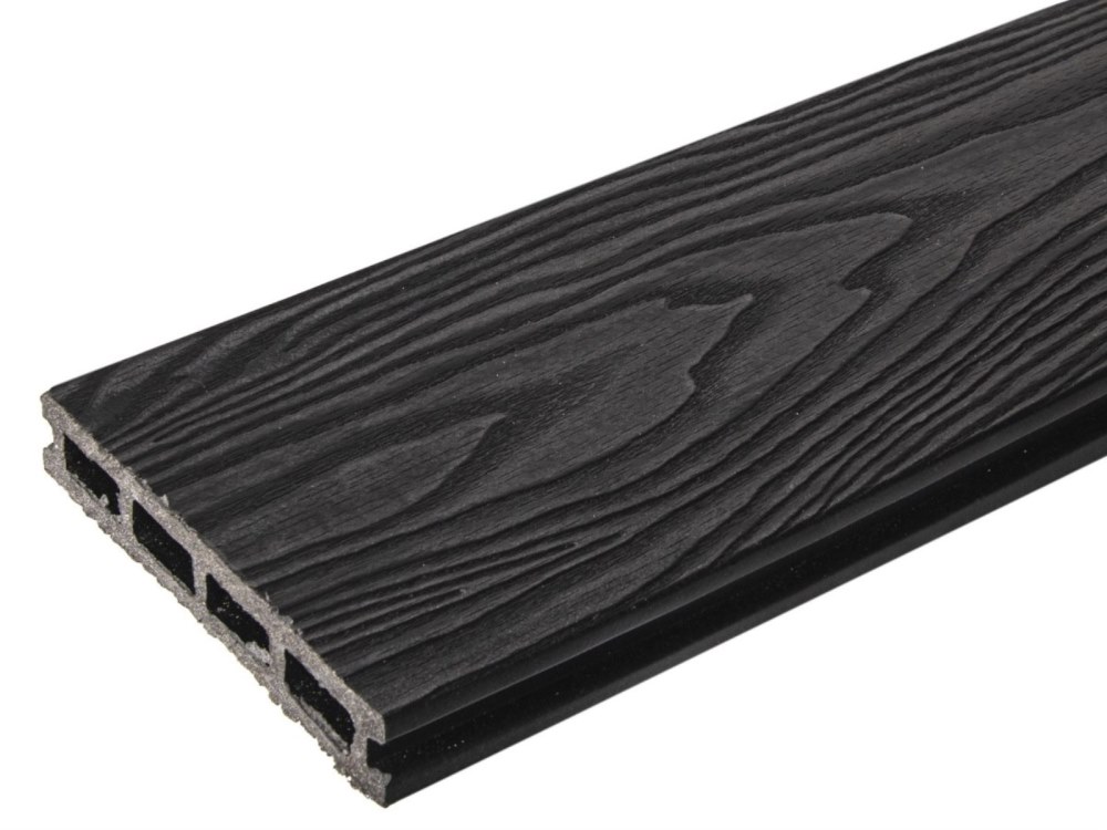 Террасная доска антрацит TalverWood 150*25мм 3D текстура дерева брашинг — купить в Омске